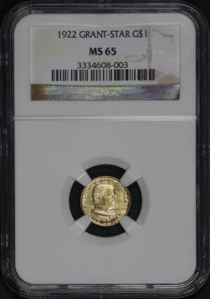 Obverse of this 1922 Star Grant G$1 Gold Commemorative NGC MS-65
