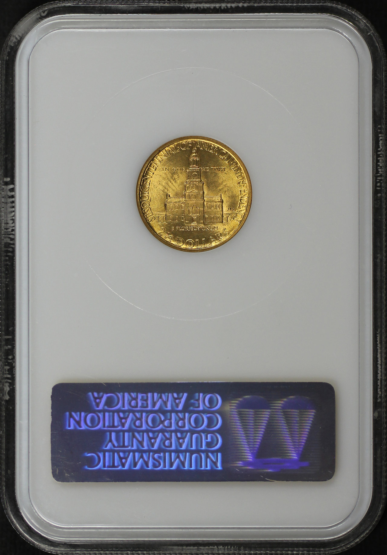 Reverse of this 1926 Gold Commemorative American Sesquicentennial $2.50 NGC MS-63 Old Fatty Holder