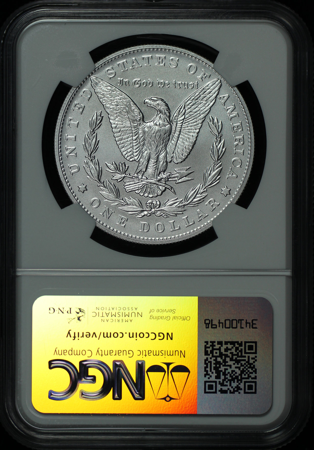 Reverse of this 2023 Morgan Dollar NGC MS-70 First Day of Issue