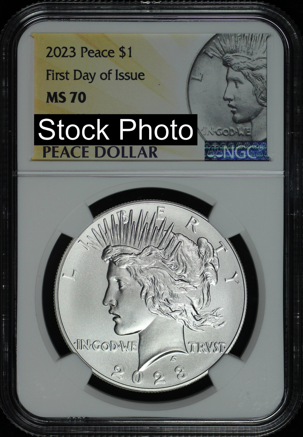 Obverse of this 2023 Peace Dollar NGC MS-70 First Day of Issue