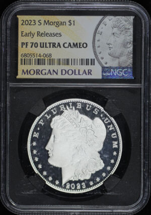 Obverse of this 2023 S Morgan Dollar NGC PF-70 UC
