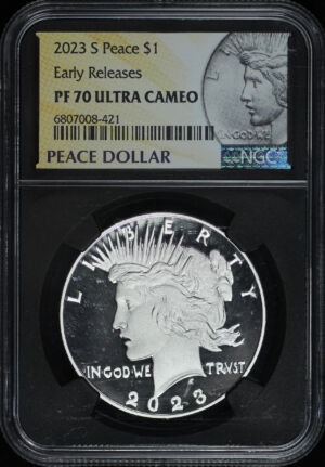 Obverse of this 2023-S Peace Dollar NGC PF-70 UC Early Release