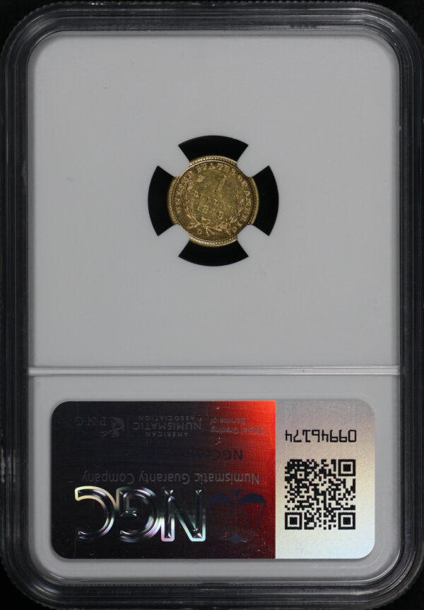 Reverse of this 1849-O Gold Dollar Type 1 NGC MS-62