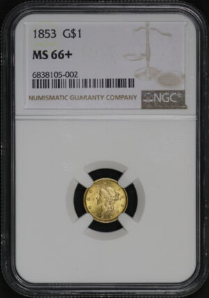 Obverse of this 1853 Gold Dollar NGC MS-66+