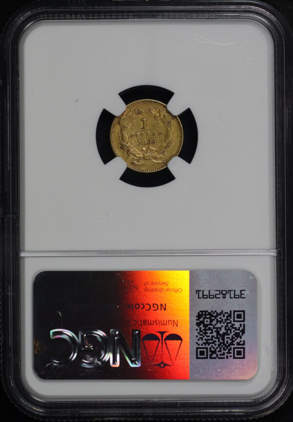 Reverse of this 1855 Small Head Indian Princess Gold Dollar NGC AU-53