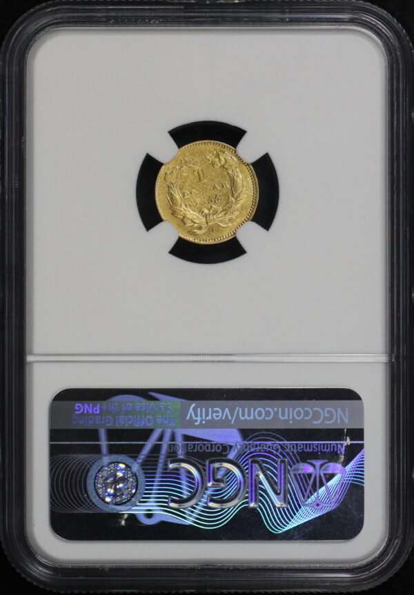 Reverse of this 1855-C Gold Dollar NGC AU-58