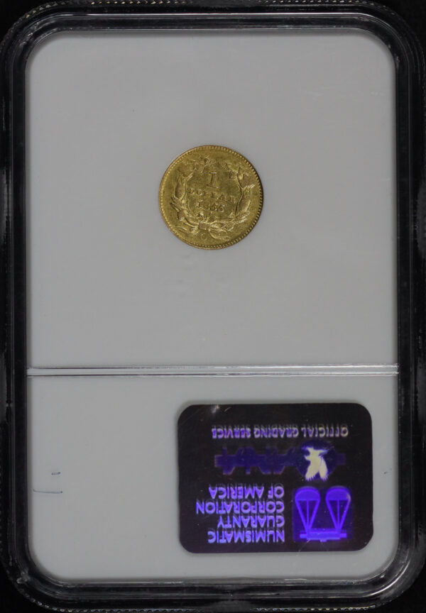 Reverse of this 1855-O Gold Dollar NGC AU-53