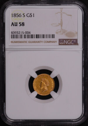 Obverse of this 1856-S Gold Dollar Type 2 NGC AU-58