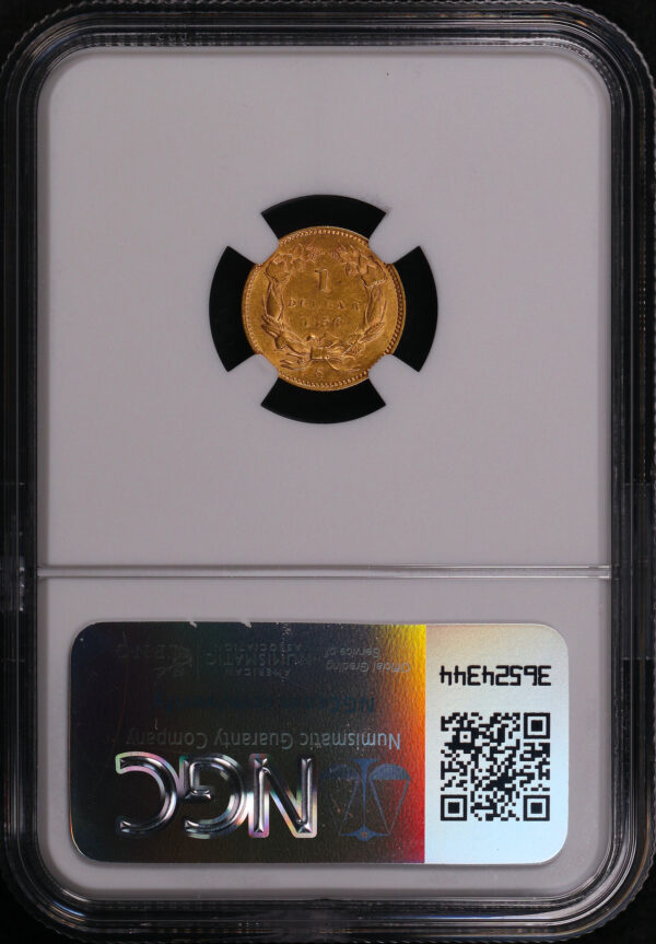 Reverse of this 1856-S Gold Dollar Type 2 NGC AU-58