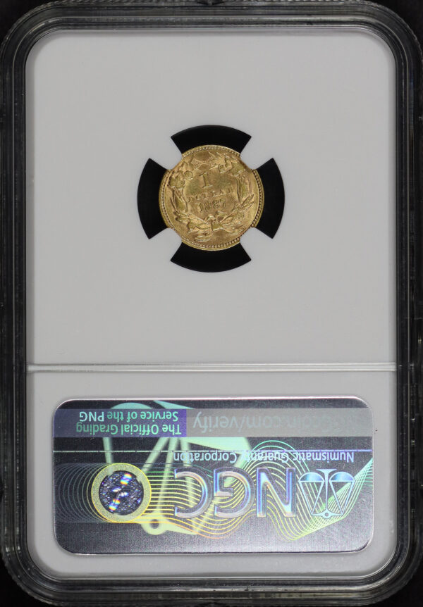 Reverse of this 1887 Gold Dollar Type 3 NGC MS-61