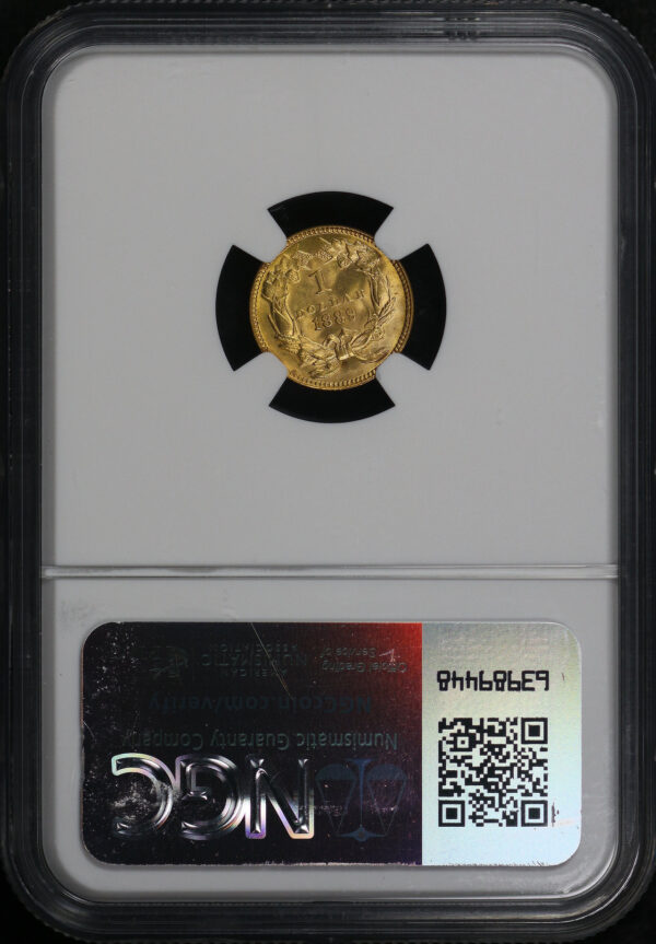 Reverse of this 1889 Gold Dollar Type 3 NGC MS-68