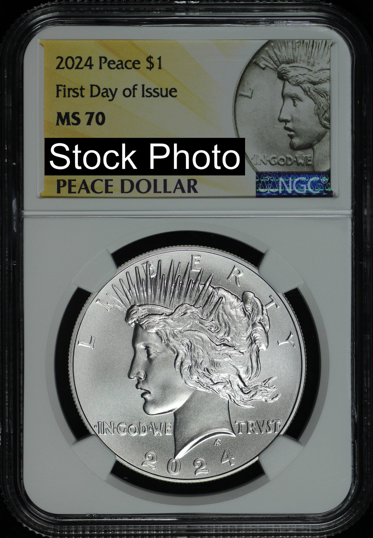 Obverse of this 2024 Peace Dollar NGC MS-70 First Day of Issue