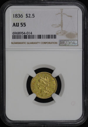 Obverse of this 1836 Classic Head $2.5 NGC AU-55