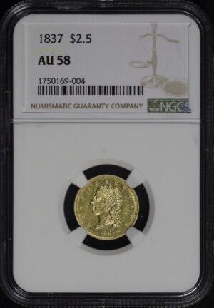 Obverse of this 1837 Classic Head $2.5 NGC AU-58