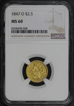 Obverse of this 1847-O Liberty Head $2.5 NGC MS-60