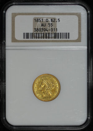 Obverse of this 1851-O Liberty Head $2.5 NGC AU-55