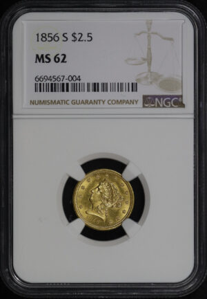 Obverse of this 1856-S Liberty Head $2.5 NGC MS-62