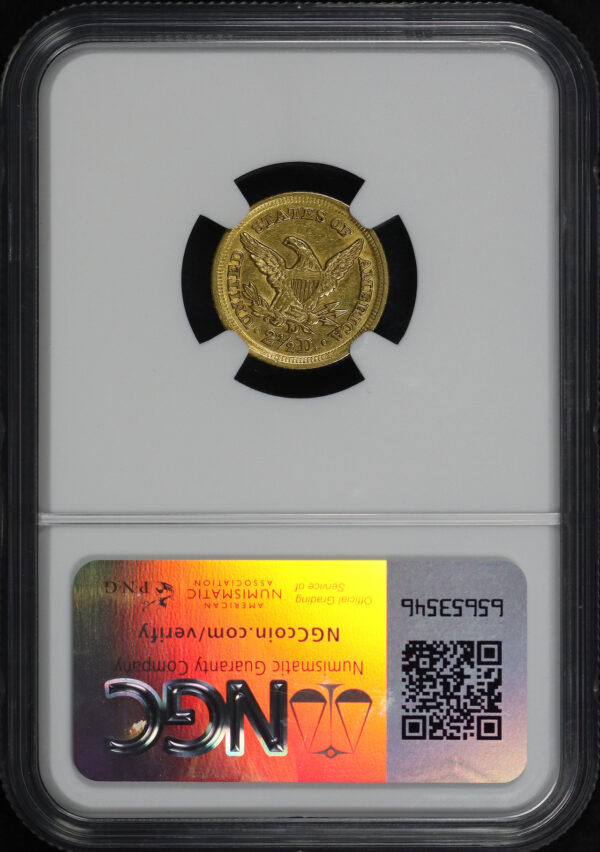Reverse of this 1859-D Liberty Head $2.5 NGC AU-58
