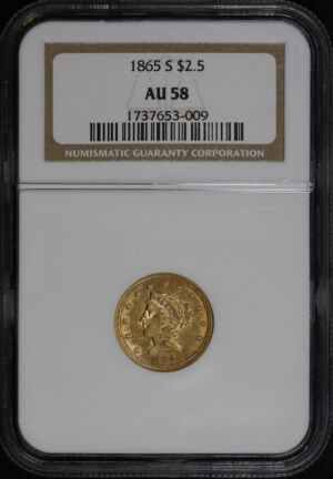 Obverse of this 1865-S Liberty Head $2.5 NGC AU-58