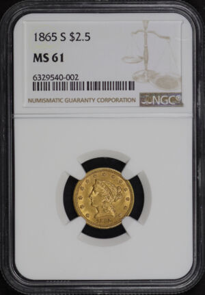 Obverse of this 1865-S Liberty Head $2.5 NGC MS-61