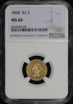 Obverse of this 1868 Liberty Head $2.5 NGC MS-60