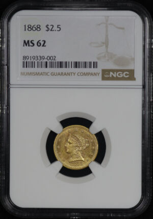 Obverse of this 1868 Liberty Head $2.5 NGC MS-62
