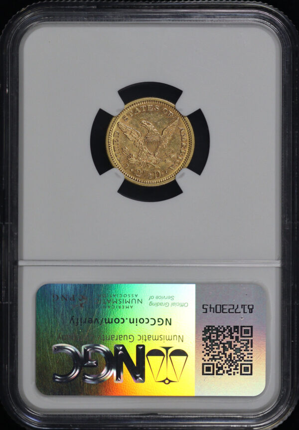 Reverse of this 1869 Liberty Head $2.5 NGC MS-62