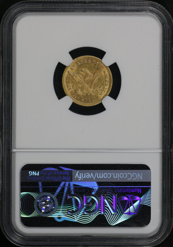 Reverse of this 1876 Liberty Head $2.5 NGC MS-62
