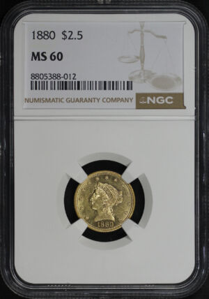 Obverse of this 1880 Liberty Head $2.5 NGC MS-60