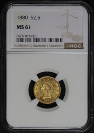 Obverse of this 1880 Liberty Head $2.5 NGC MS-61