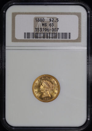 Obverse of this 1880 Liberty Head $2.5 NGC MS-65