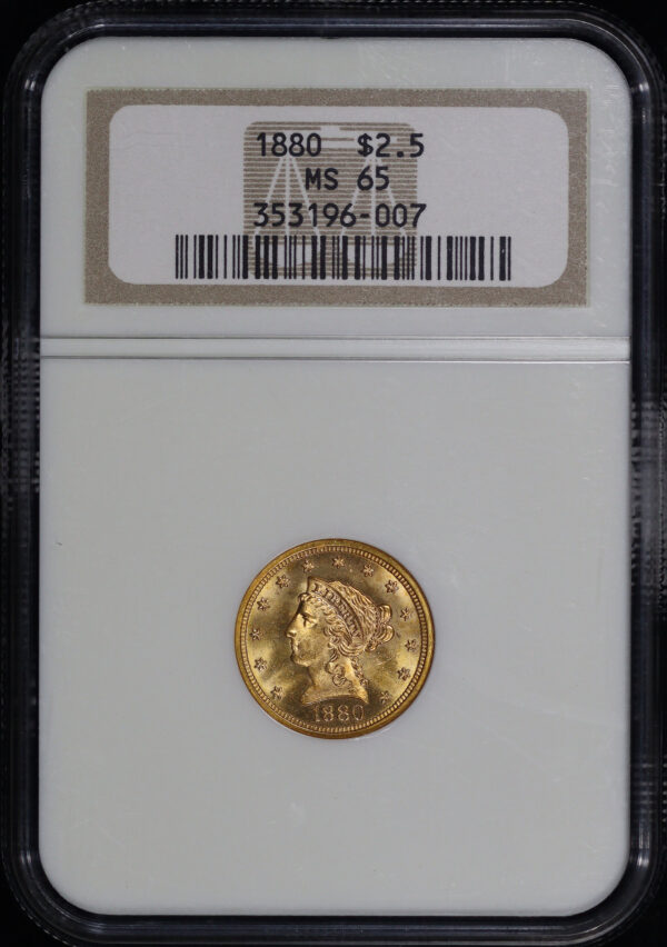 Obverse of this 1880 Liberty Head $2.5 NGC MS-65
