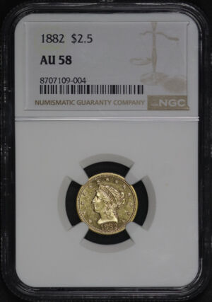 Obverse of this 1882 Liberty Head $2.5 NGC AU-58