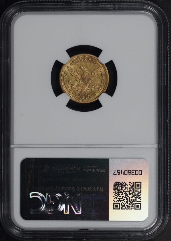 Reverse of this 1882 Liberty Head $2.5 NGC MS-62