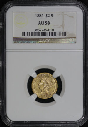 Obverse of this 1884 Liberty Head $2.5 NGC AU-58