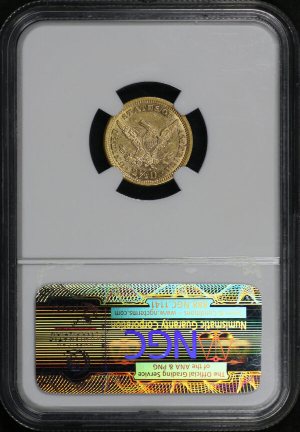 Reverse of this 1884 Liberty Head $2.5 NGC AU-58
