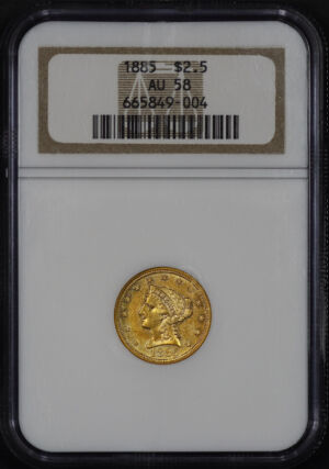 Obverse of this 1885 Liberty Head $2.5 NGC AU-58