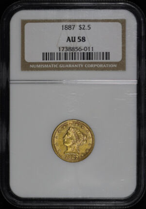 Obverse of this 1887 Liberty Head $2.5 NGC AU-58