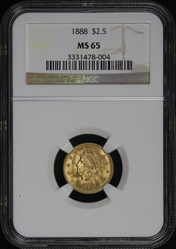 Obverse of this 1888 Liberty Head $2.5 NGC MS-65