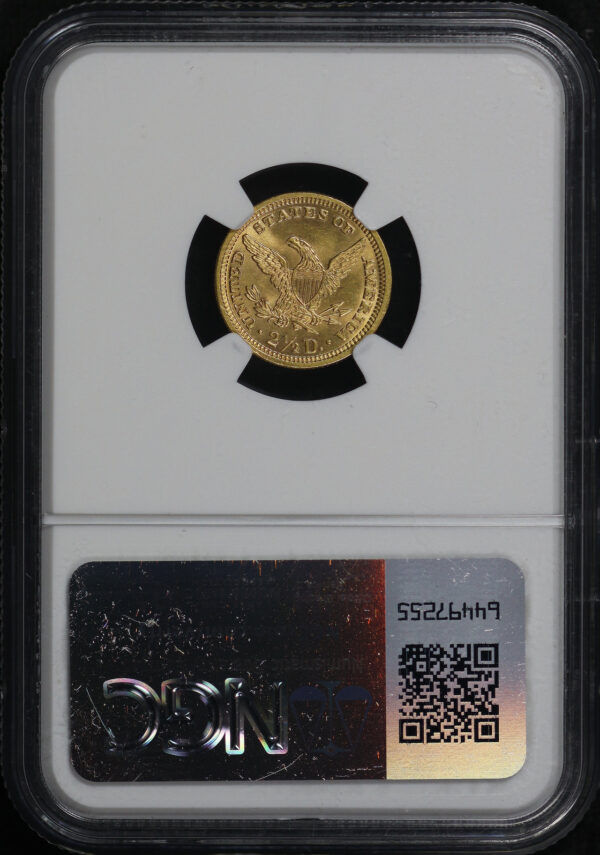Reverse of this 1891 Doubled Die Reverse Liberty Head $2.5 NGC MS-65