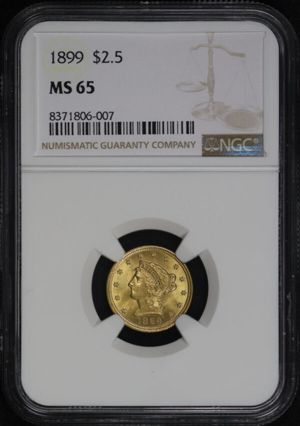 Obverse of this 1899 Liberty Head $2.5 NGC MS-65