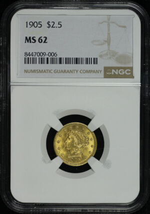 Obverse of this 1905 Liberty Head $2.5 NGC MS-62