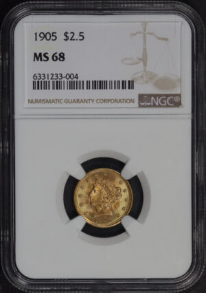 Obverse of this 1905 Liberty Head $2.5 NGC MS-68