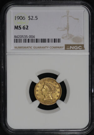 Obverse of this 1906 Liberty Head $2.5 NGC MS-62