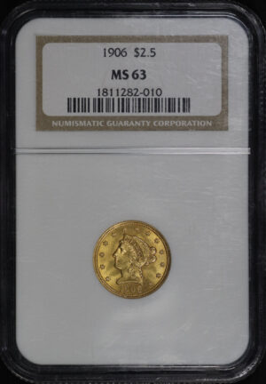 Obverse of this 1906 Liberty Head $2.5 NGC MS-63