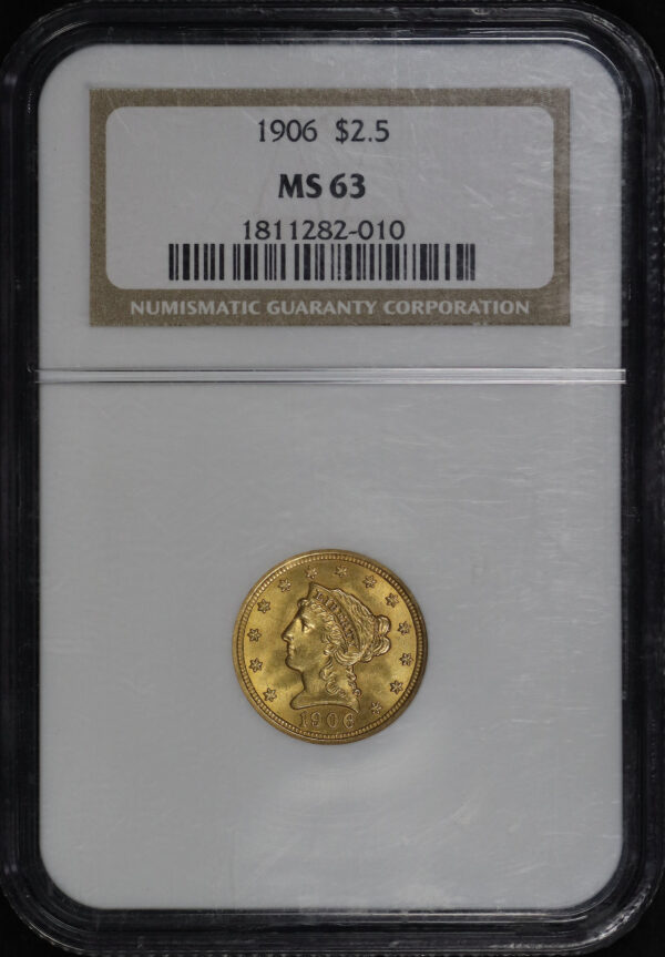 Obverse of this 1906 Liberty Head $2.5 NGC MS-63