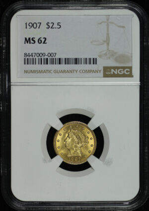 Obverse of this 1907 Liberty Head $2.5 NGC MS-62