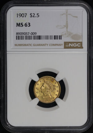 Obverse of this 1907 Liberty Head $2.5 NGC MS-63
