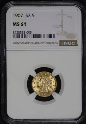 Obverse of this 1907 Liberty Head $2.5 NGC MS-64