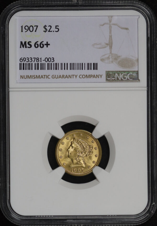 Obverse of this 1907 Liberty Head $2.5 NGC MS-66+